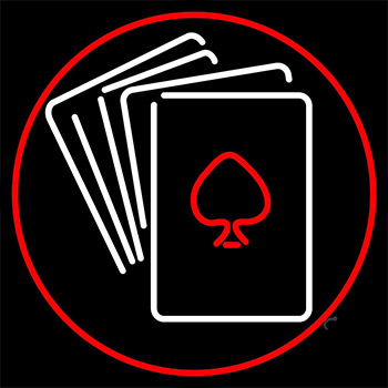 White Cards Poker Neon Sign
