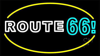 White Route 66 Block Neon Sign