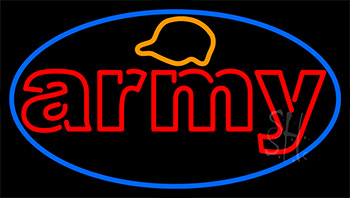 Army With Blue Neon Sign