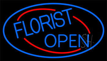 Blue Florist Open With Blue Neon Sign