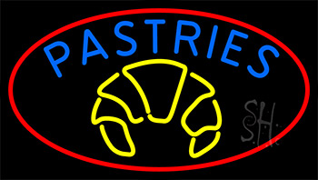 Blue Pastries Logo Neon Sign