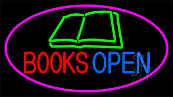 Book Open Logo Neon Sign