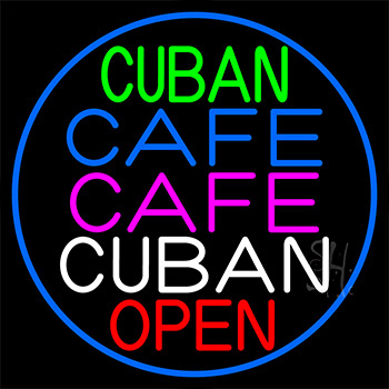 Cuban Cafe Open Neon Sign