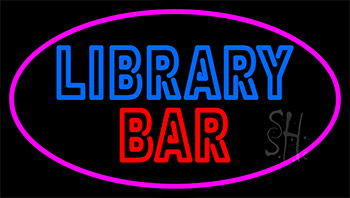 Double Stroke Library Bar Neon Sign