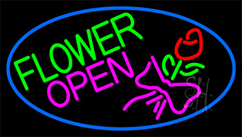 Flowers Open Logo Neon Sign