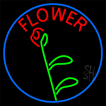 Flowers Rose Logo Neon Sign
