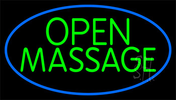 Green Open Massage Neon Sign