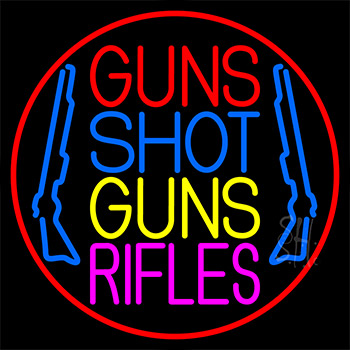 Guns Shot Guns Rifles Neon Sign
