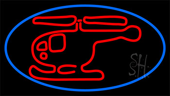 Helicopter Circle Neon Sign