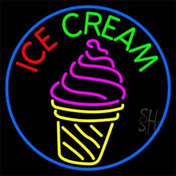 Ice Cream Cone Image Neon Sign