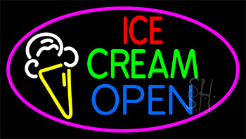 Ice Cream Open Neon Sign