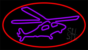 Purple Helicopter Neon Sign
