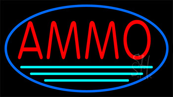 Red Ammo Turquoise Line Neon Sign