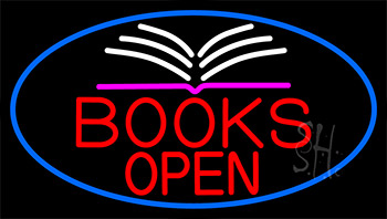 Red Books Open Neon Sign