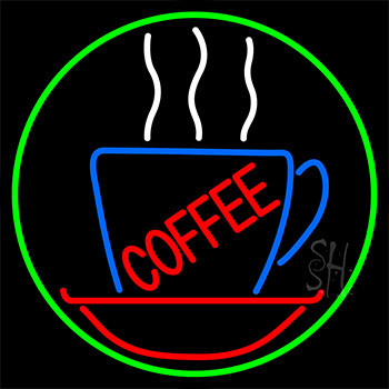 Red Coffee Inside Cup Neon Sign