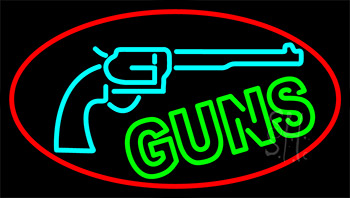 Red Guns Turquoise Logo Neon Sign