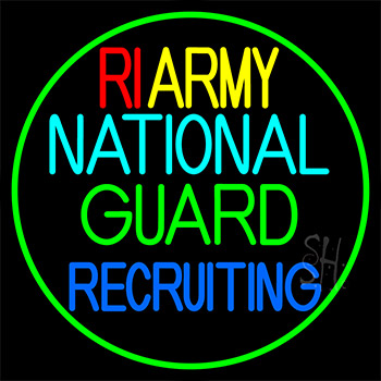 Ri Army National Guard Recruiting Neon Sign
