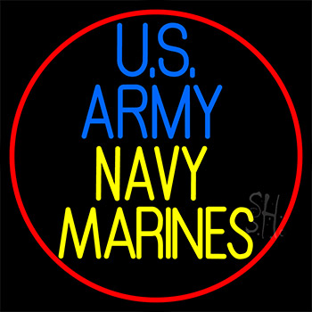 Us Army Navy Marines Neon Sign