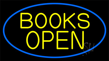 Yellow Books Open Neon Sign