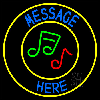 Custom Musical Note With Circle Neon Sign