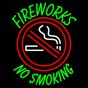 Fire Works No Smoking With Logo 2 Neon Sign