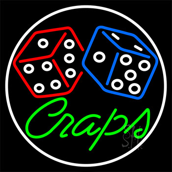 Green Craps Dice 1 Neon Sign