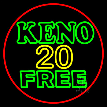 Keno 20 Free 1 Neon Sign