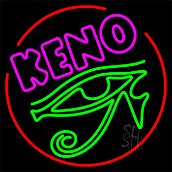 Keno With Eye Icon 2 Neon Sign