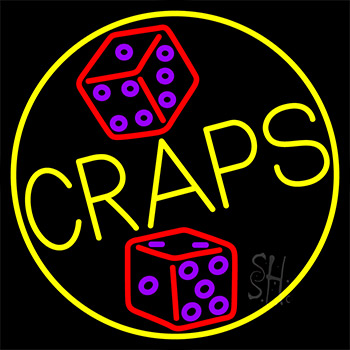 Dice Craps Neon Sign
