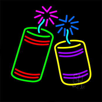 Fire Work 1 Logo Neon Sign