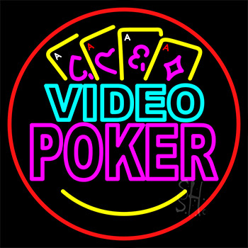 Video Poker With Cards 1 Neon Sign