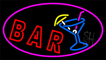 Bar In Between Martini Glass Neon Sign