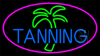 Blue Tanning Palm Tree Neon Sign