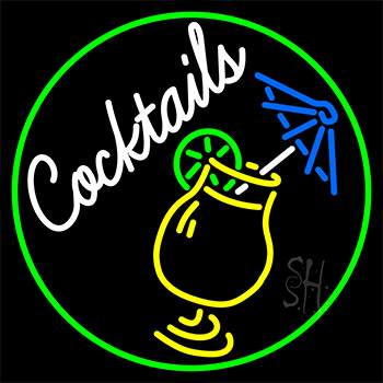 Cocktail And Martini Umbrella Cup Bar Neon Sign