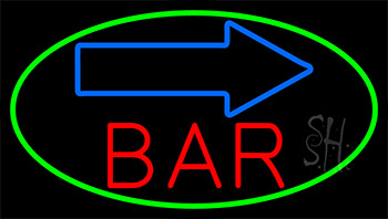 Curve Bar With Arrow Neon Sign