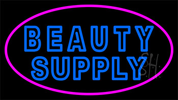 Double Stroke Blue Beauty Supply Neon Sign