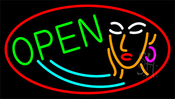 Girl Logo Open Neon Sign