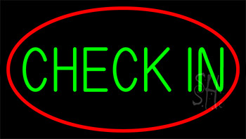 Green Check In Neon Sign