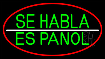 Green Se Habla Espanol Neon Sign