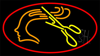 Haircut Logo Neon Sign