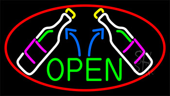 Open Wine Glass Neon Sign