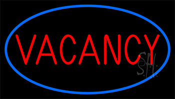 Red Vacancy With Blue Border Neon Sign