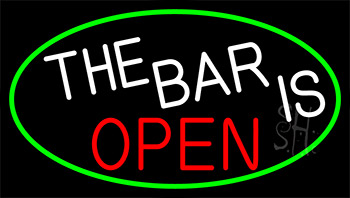 The Bar Is Open Neon Sign