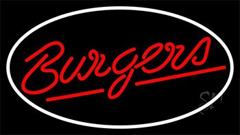 Cursive Burgers Neon Sign