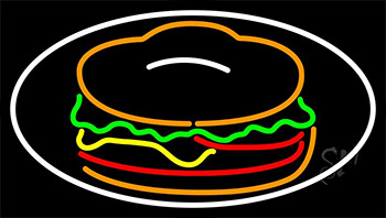Red Green Burger Logo Neon Sign