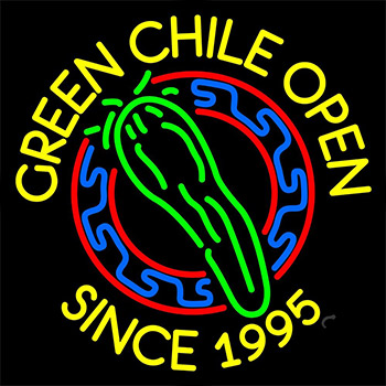 Green Chili Open Circle Neon Sign