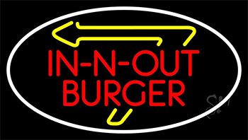 In N Out With Arrow Neon Sign