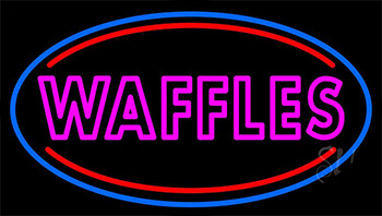 Pink Double Stroke Waffles Neon Sign