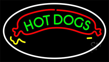 Green Hot Dogs Logo Neon Sign