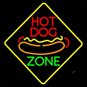 Hot Dog Zone Circle Neon Sign